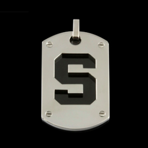 C-Note Dog Tag Pendant with Block S