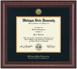Church Hill Presidential Gold Engraved Diploma Frame in Premier (Ph.D./ Medical)