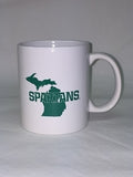 Neil Spartans White Mug State of Michigan