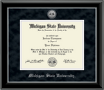 Church Hill Silver Engraved Medallion Diploma Frame in Onyx Silver (Bachelor's/ Master's)