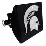 Elektroplate Michigan State (Reflective Silver Decal) PLASTIC Black Hitch Cover