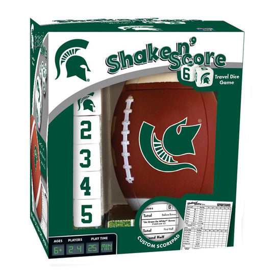 Masterpieces MSU Shake n' Score Travel Dice Game