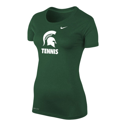 Nike Women's MSU Tennis Dri Fit Legend Short Sleeve Tee Green